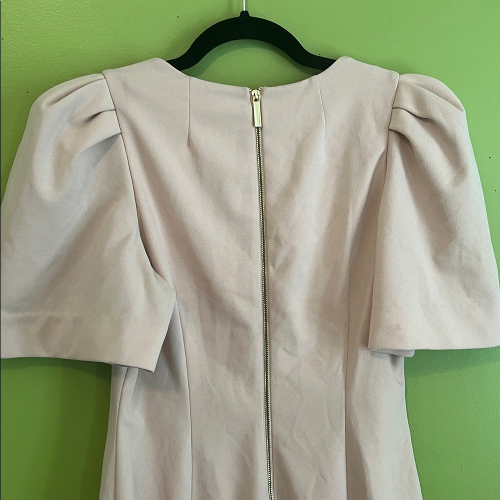 Calvin Klein puff sleeve sheath dress in blush pink - Picture 4 of 5